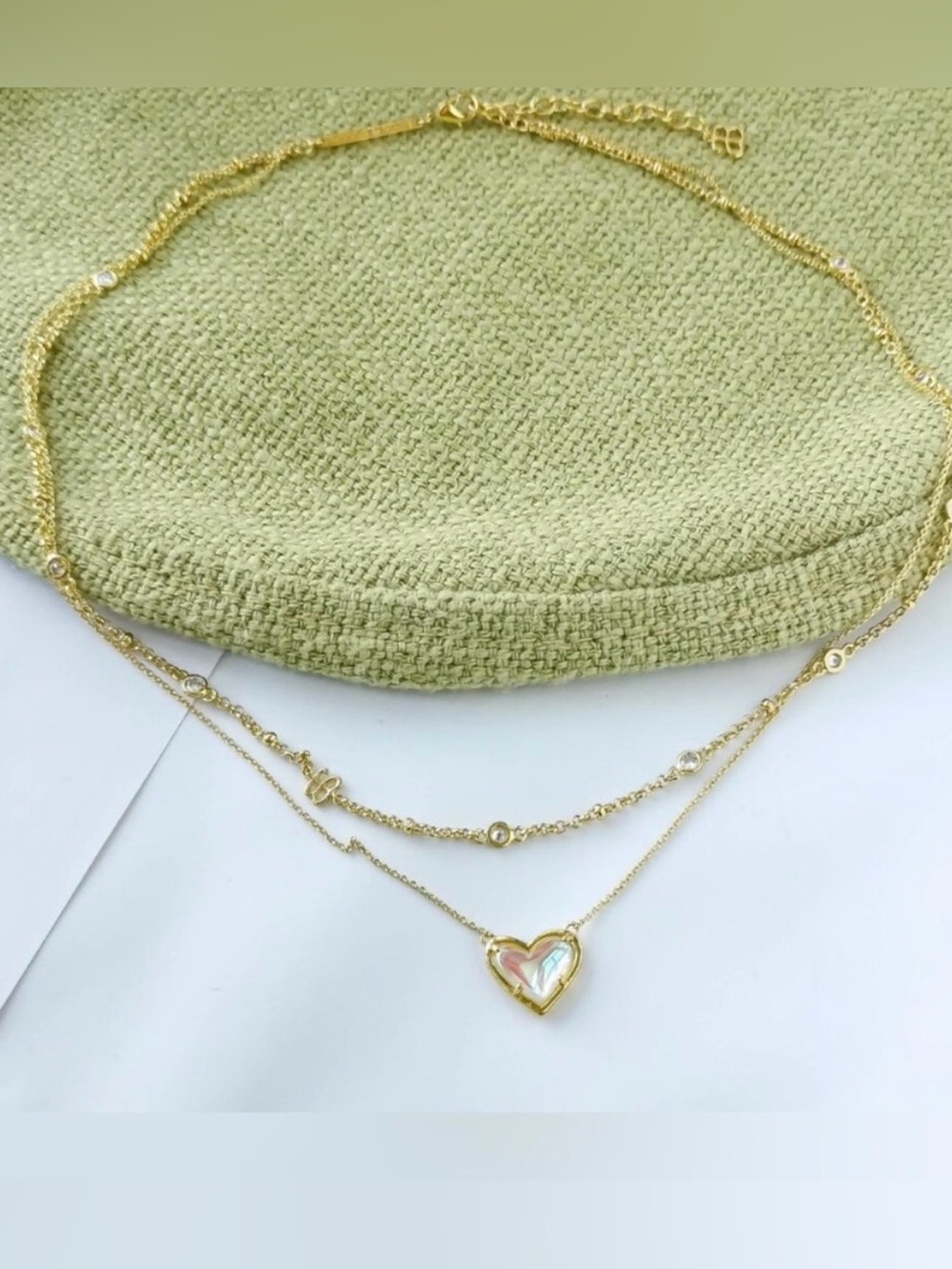 Alicia Bonnie Gold Double Strand Heart necklace new in box